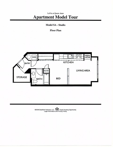 Floor plan for studio, 1 bath, 469 sqft